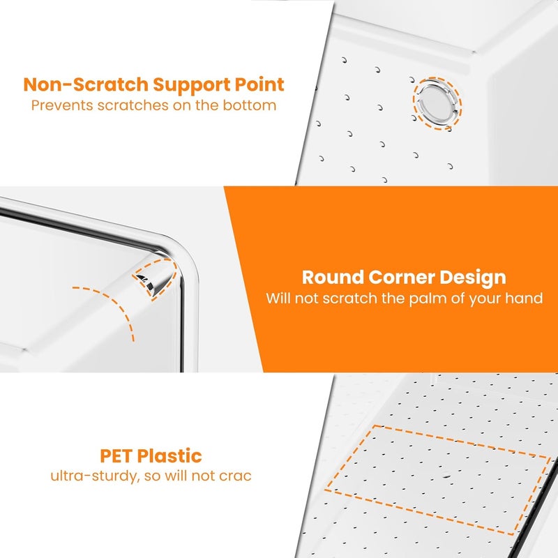 Criusia 22 Pcs Drawer Organizer Bins, Acrylic Non Slip Kitchen Drawer Organizers Storage Tray Divider, Multifunctional Storage for Cosmetics, Bathroom, Tools, Kitchen and Office - Image 4